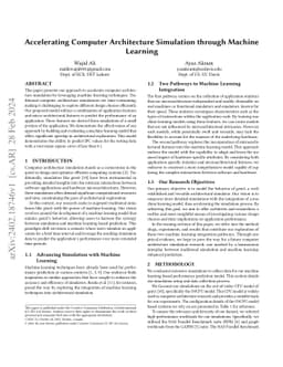 Accelerating Computer Architecture Simulation through Machine Learning