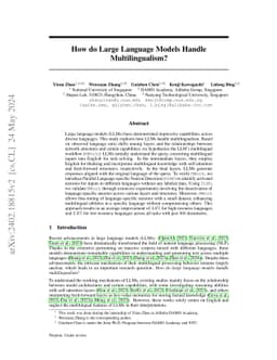 How do Large Language Models Handle Multilingualism?