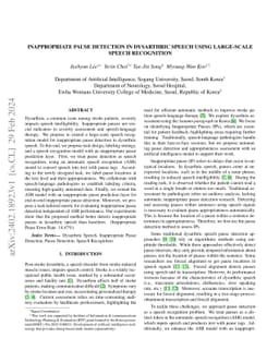 Inappropriate Pause Detection In Dysarthric Speech Using Large-Scale
  Speech Recognition
