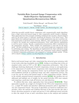 Variable-Rate Learned Image Compression with Multi-Objective
  Optimization and Quantization-Reconstruction Offsets