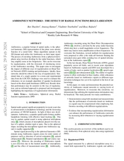 Ambisonics Networks -- The Effect Of Radial Functions Regularization