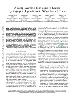 A Deep-Learning Technique to Locate Cryptographic Operations in
  Side-Channel Traces