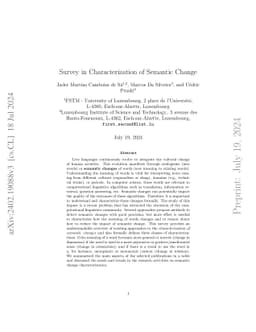 Survey in Characterization of Semantic Change