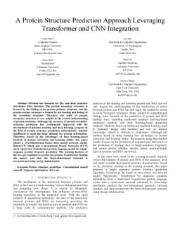 A Protein Structure Prediction Approach Leveraging Transformer and CNN
  Integration