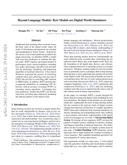 Beyond Language Models: Byte Models are Digital World Simulators