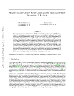 Negative Sampling in Knowledge Graph Representation Learning: A Review