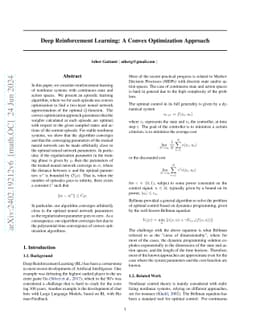 Deep Reinforcement Learning: A Convex Optimization Approach