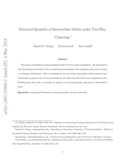 Extremal quantiles of intermediate orders under two-way clustering