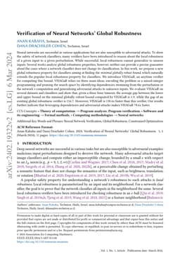 Verification of Neural Networks' Global Robustness