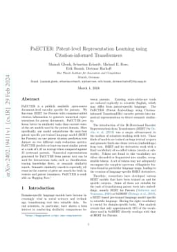 PaECTER: Patent-level Representation Learning using Citation-informed
  Transformers