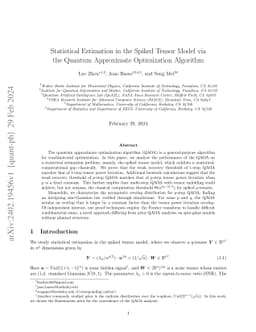 Statistical Estimation in the Spiked Tensor Model via the Quantum
  Approximate Optimization Algorithm