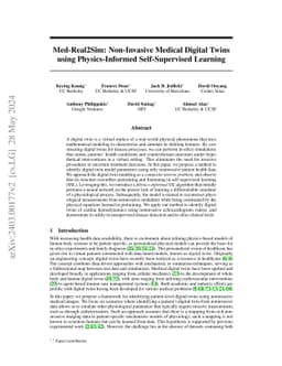 Med-Real2Sim: Non-Invasive Medical Digital Twins using Physics-Informed
  Self-Supervised Learning