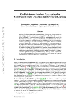 Conflict-Averse Gradient Aggregation for Constrained Multi-Objective
  Reinforcement Learning