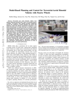 Model-Based Planning and Control for Terrestrial-Aerial Bimodal Vehicles
  with Passive Wheels