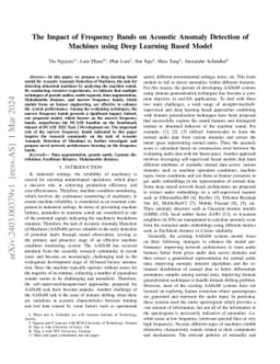 The Impact of Frequency Bands on Acoustic Anomaly Detection of Machines
  using Deep Learning Based Model