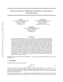 Epsilon-Greedy Thompson Sampling to Bayesian Optimization