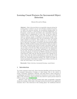 Learning Causal Features for Incremental Object Detection
