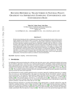 Reusing Historical Trajectories in Natural Policy Gradient via Importance Sampling: Convergence and Convergence Rate