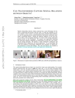 Can Transformers Capture Spatial Relations between Objects?