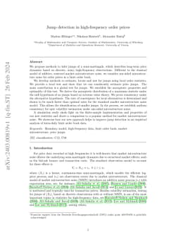 Jump detection in high-frequency order prices