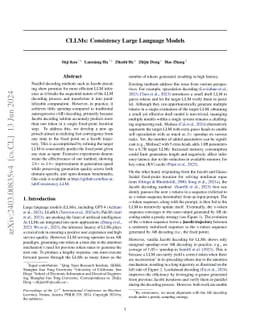 CLLMs: Consistency Large Language Models