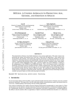 SEGAA: A Unified Approach to Predicting Age, Gender, and Emotion in
  Speech