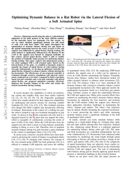 Optimizing Dynamic Balance in a Rat Robot via the Lateral Flexion of a
  Soft Actuated Spine