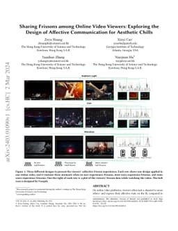Sharing Frissons among Online Video Viewers: Exploring the Design of
  Affective Communication for Aesthetic Chills