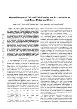 Optimal Integrated Task and Path Planning and Its Application to
  Multi-Robot Pickup and Delivery