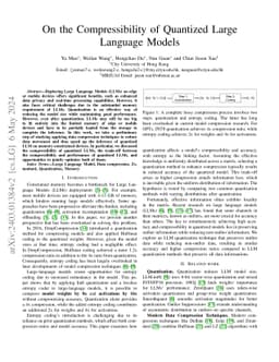 On the Compressibility of Quantized Large Language Models