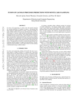 Fusion of Gaussian Processes Predictions with Monte Carlo Sampling