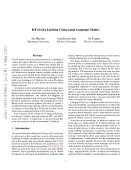 IoT Device Labeling Using Large Language Models