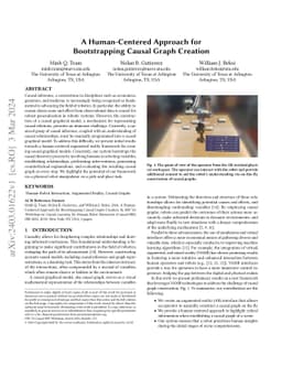 A Human-Centered Approach for Bootstrapping Causal Graph Creation