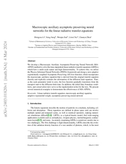 Macroscopic auxiliary asymptotic preserving neural networks for the
  linear radiative transfer equations