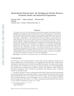Model-Based Data-Centric AI: Bridging the Divide Between Academic Ideals
  and Industrial Pragmatism