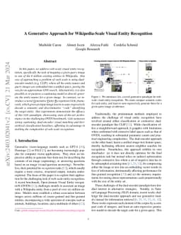 A Generative Approach for Wikipedia-Scale Visual Entity Recognition