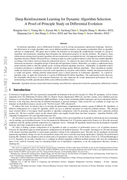 Deep Reinforcement Learning for Dynamic Algorithm Selection: A
  Proof-of-Principle Study on Differential Evolution