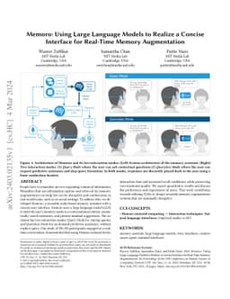 Memoro: Using Large Language Models to Realize a Concise Interface for
  Real-Time Memory Augmentation