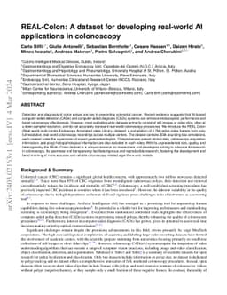 REAL-Colon: A dataset for developing real-world AI applications in
  colonoscopy