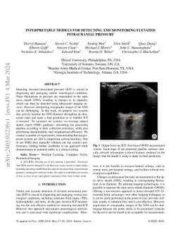 Interpretable Models for Detecting and Monitoring Elevated Intracranial
  Pressure