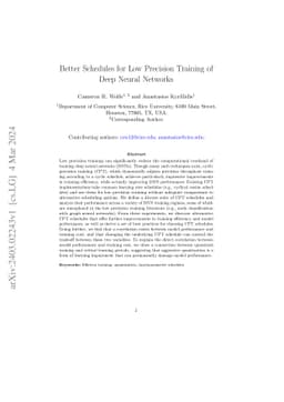 Better Schedules for Low Precision Training of Deep Neural Networks