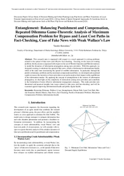 Entanglement: Balancing Punishment and Compensation, Repeated Dilemma
  Game-Theoretic Analysis of Maximum Compensation Problem for Bypass and Least
  Cost Paths in Fact-Checking, Case of Fake News with Weak Wallace's Law