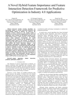 A Novel Hybrid Feature Importance and Feature Interaction Detection
  Framework for Predictive Optimization in Industry 4.0 Applications