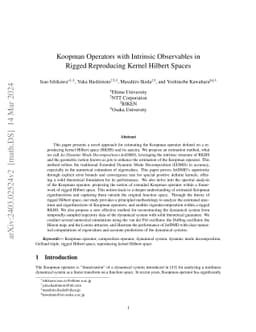 Koopman operators with intrinsic observables in rigged reproducing
  kernel Hilbert spaces