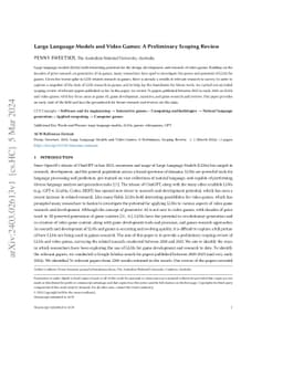 Large Language Models and Video Games: A Preliminary Scoping Review