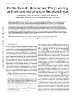 Pareto-Optimal Estimation and Policy Learning on Short-term and
  Long-term Treatment Effects