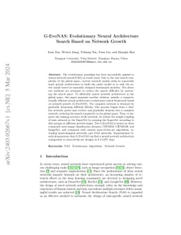 G-EvoNAS: Evolutionary Neural Architecture Search Based on Network
  Growth