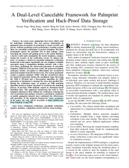 A Dual-Level Cancelable Framework for Palmprint Verification and
  Hack-Proof Data Storage