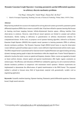 Dynamic Gaussian Graph Operator: Learning parametric partial
  differential equations in arbitrary discrete mechanics problems