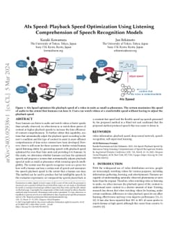 AIx Speed: Playback Speed Optimization Using Listening Comprehension of
  Speech Recognition Models